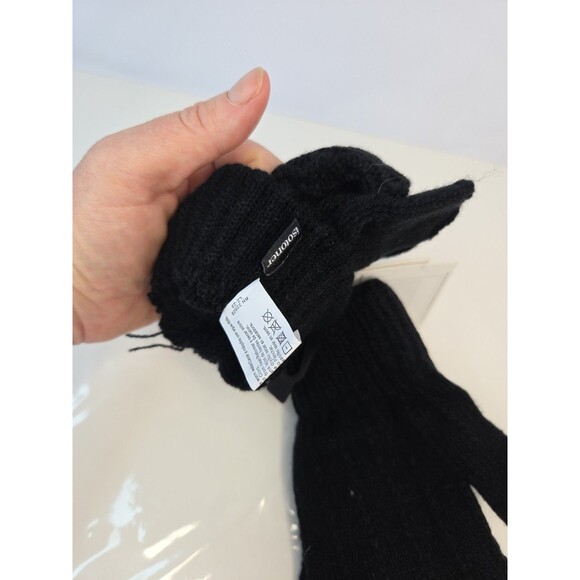 NWT ISOTONER women Glove To Mitten Snap convertible Black Knit 1 Sz Fits Most - Picture 7 of 7